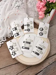 Value Pack 4 Pcs Simple Polka Dot Hair Clips, Cute Bb Clips High-End Oil-Drop Design, Side Bangs Clip for Women