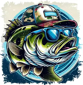 DTF Transfer – HD Fish Hat Multi Sizes