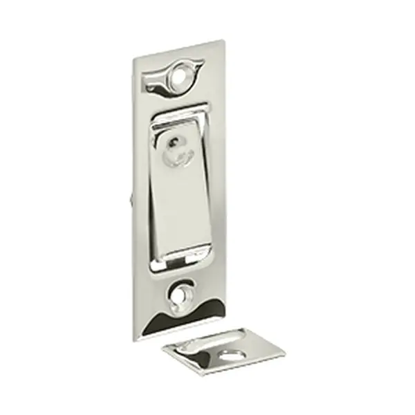 Solid Brass Jamb Pocket Door Bolts Set - Bright Nickel, Corrosion-Proof, Weatherproof
