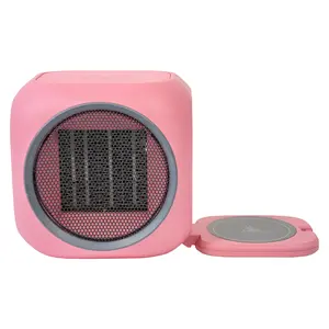 Electric Space Heater & Mug Warmer, Quick Warm, Quiet Work, Ideal for Using in Personal Table, Bedroom, Office, Winter season, Pink