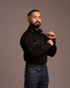 CRG FR Black Pearl Snap Button Up