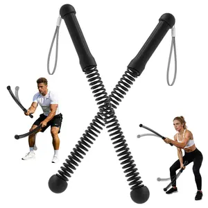 Upgrade Weighted Ropeless Battle Ropes, Workout Exercise Rope for Strength Building, Heavy Duty Quiet Portable Cordless Battle Ropes for Home & Gym,  Aerobic Training for Men & Women Black