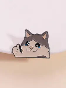 Cute Crying Cat Design Enamel Pin, Fashion Accessories for Women & Men, Trendy All-match & Exquisite Brooch for Birthday Gift