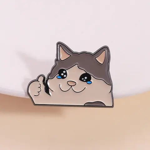 Cute Crying Cat Design Enamel Pin Clip, Fashion Accessories for Women & Men, Trendy All-match & Exquisite Brooch Pins for Birthday Gift, Alloy Brooch Pin