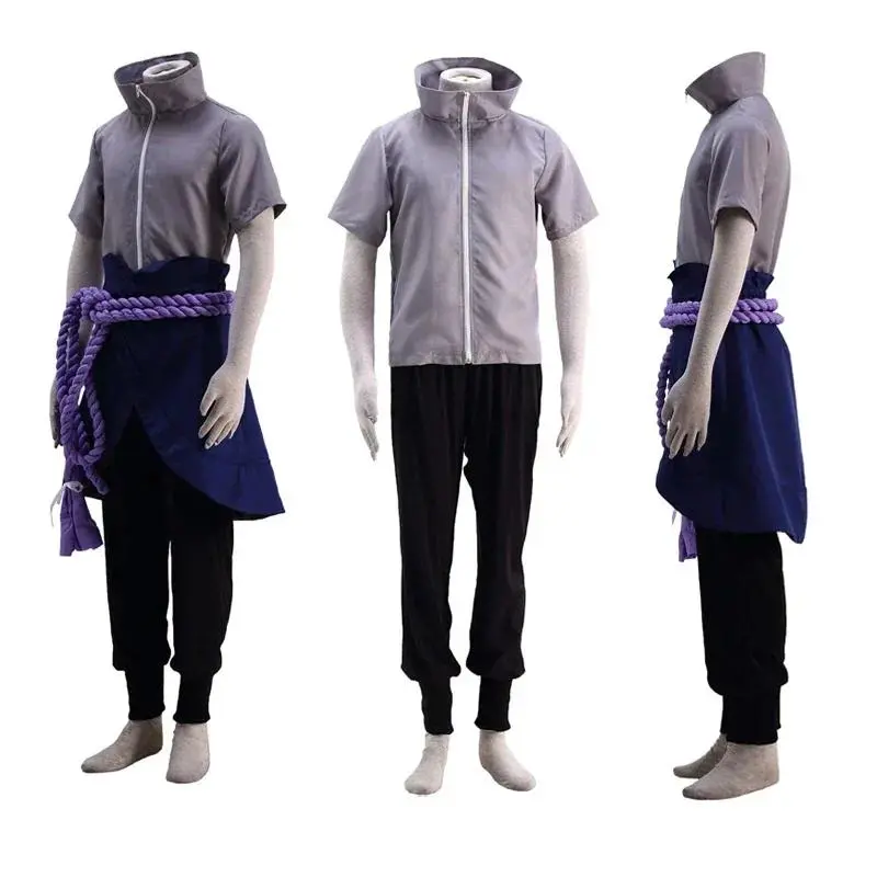 Tenue de Cosplay Anime Uchiha Sasuke, Costume d'halloween, uniforme de jeu de rôle de fête, vêtements de bande dessinée