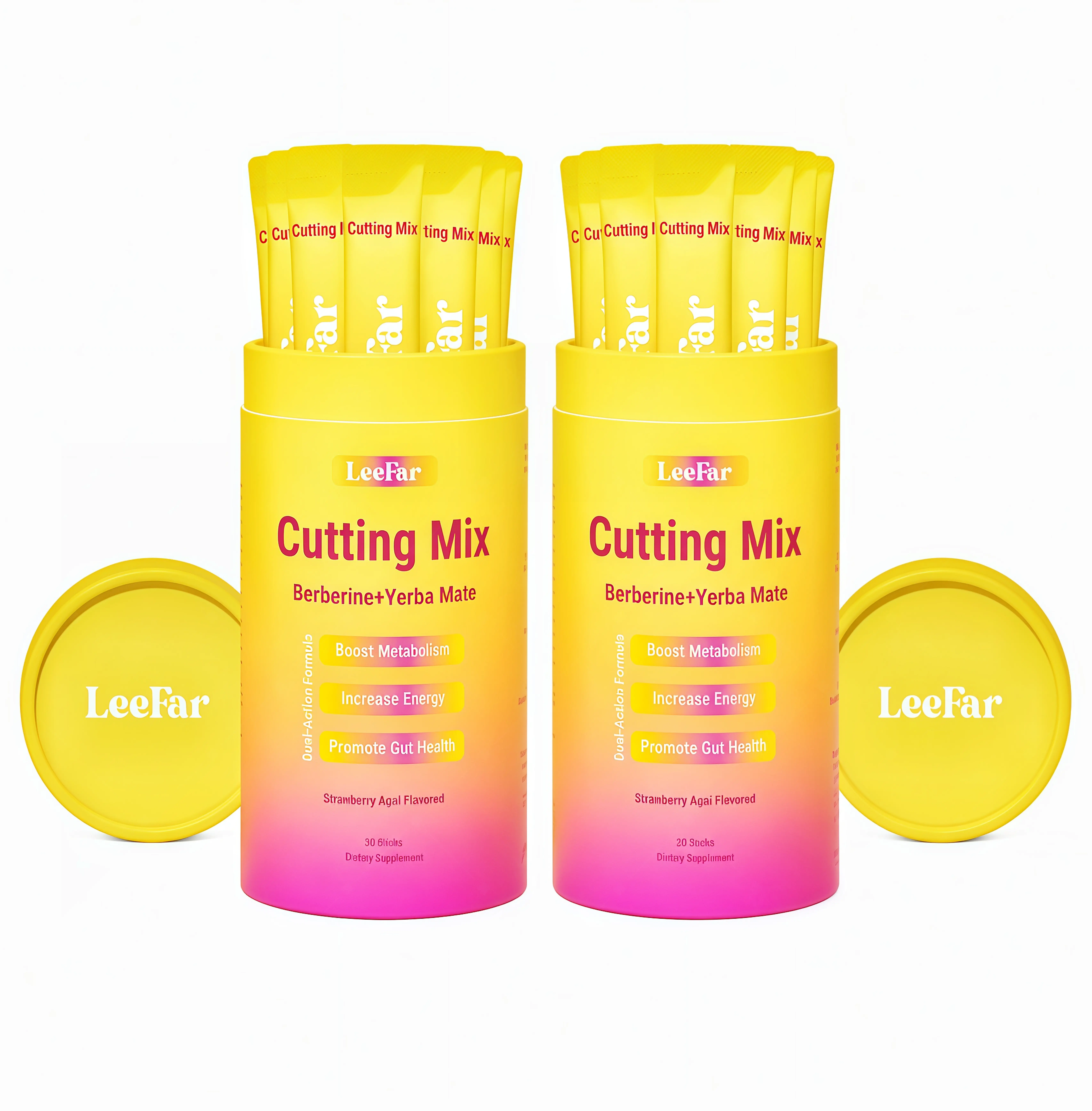 2 Pack LeeFar Cutting Drink Mix – | LK Strawberry Açaí Flavor – | (30 Servings)