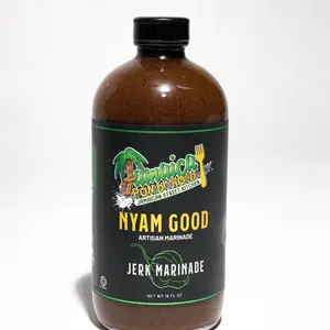 Nyam Good Jerk Marinade Sauce – Jamaican Jerk Seasoning, 16 oz Glass Bottle, Perfect for Meat, Poultry, Seafood, and Vegetables