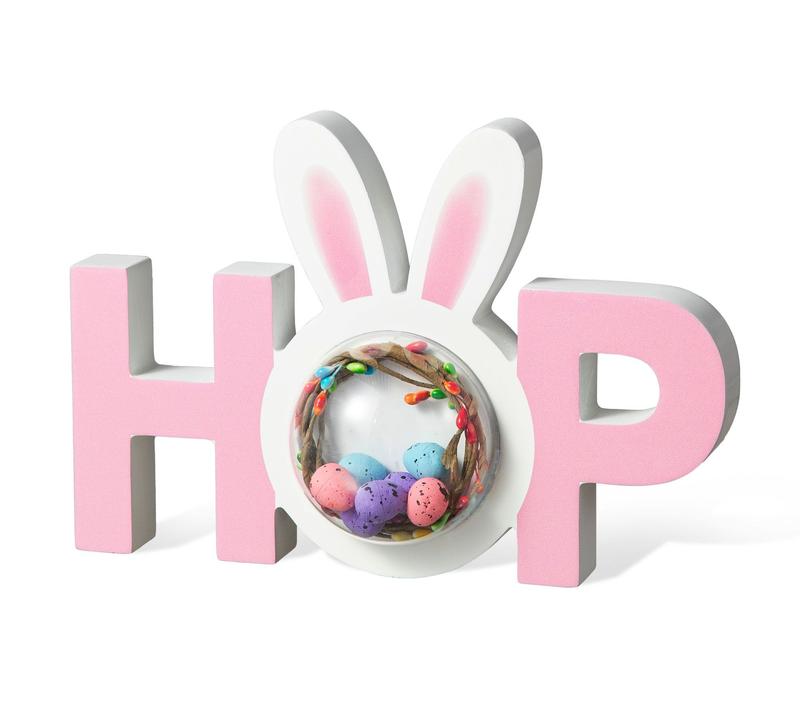 Glitzhome 10"L Easter Wooden HOP Table Decor