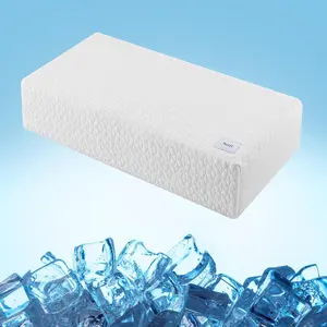 Ice Cube Bed Cooling Pillow for Side Sleepers Memory Foam 12"x24"x5" Reversible Soft & Firm Support Head Neck Pain Relief Removable Cover