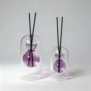 Elegant Glass Aromatherapy Diffuser Vase, Beautiful Home Perfume Container with Unscented Reed Sticks, Perfect for Christmas, Easter, Thanksgiving, Valentine's Day