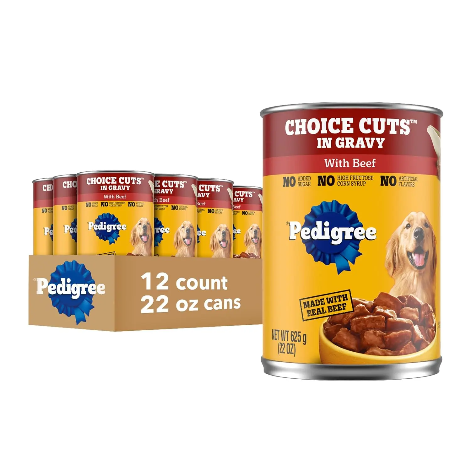 Pedigree Wet Dog Food, Choice Cuts Adult Canned Dog Food, Beef & Country Stew Multipack, 13.2 oz. Cans (12 Count, Pack of 1)