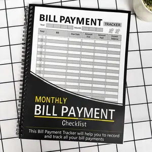 Bill Tracker Notebook, 1/3 Counts Monthly Bill Organizer, Finance Checklist Organizer Financial and Payment List Organizer, Suitable for Home Office School, Office Stationery Supplies