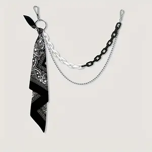 Unisex Punk Hip - Hop Style Accessories - Hip - Hop Pants Chain with Black Headscarf Tie - Urban Streetwear Accessories - Casual Fashion Waist Decor, Edgy Look, Stylish Craftsmanship, Durable Accessory