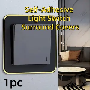 Self-Adhesive Light Switch Surround Covers, Stylish Multi-Color Decorative Light Switch Covers Golden & White/Golden & Black/Golden & Gray Self-Adhesive Trim