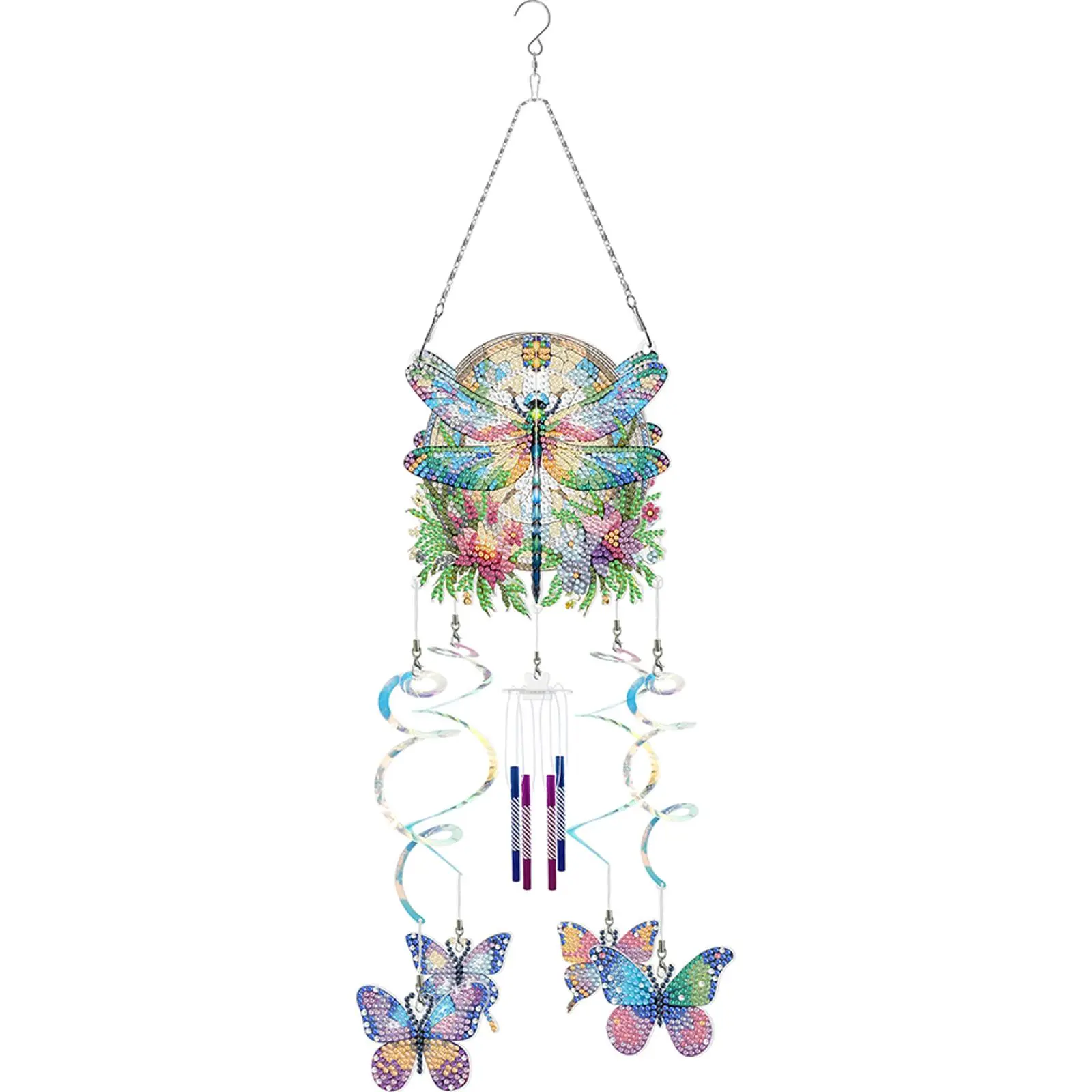 Diamond Painting Wind Chime DIY Diamond Outdoor Hanging Decoration Diamond Home and Garden Decoration Double-Sided Rhinestone Art Set for Christmas Thanksgiving