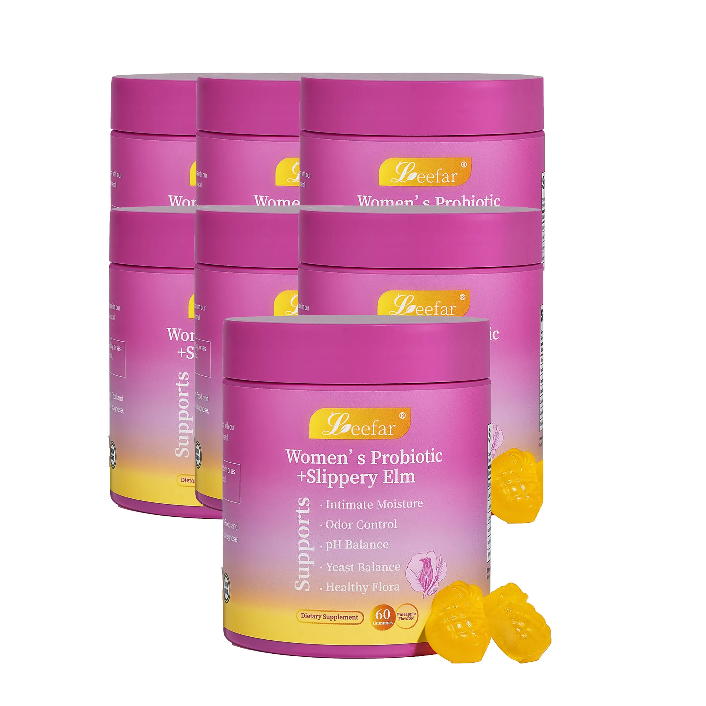 【7 Bottle Bundle】LEEFAR Her Juicy Feminine Probiotics Gummies * 7 Bottles- pH Balance
