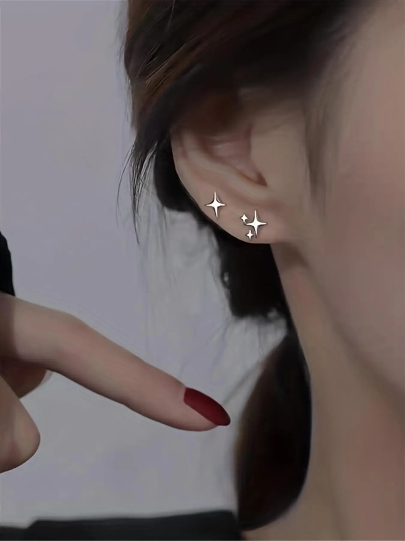 1 Pair Women's Creative Asymmetrical Mini Star Shaped Stud Earrings, Casual All-match Jewelry for Girls Gift, Female Classic Fashion Accessories for D