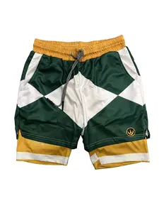 Power Performance Shorts Summer Double Layer Beach Pants Fitness Training Pant Sports Swimming Shorts
