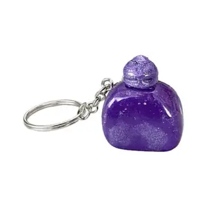 Ube Cake Roll Clay Keychain