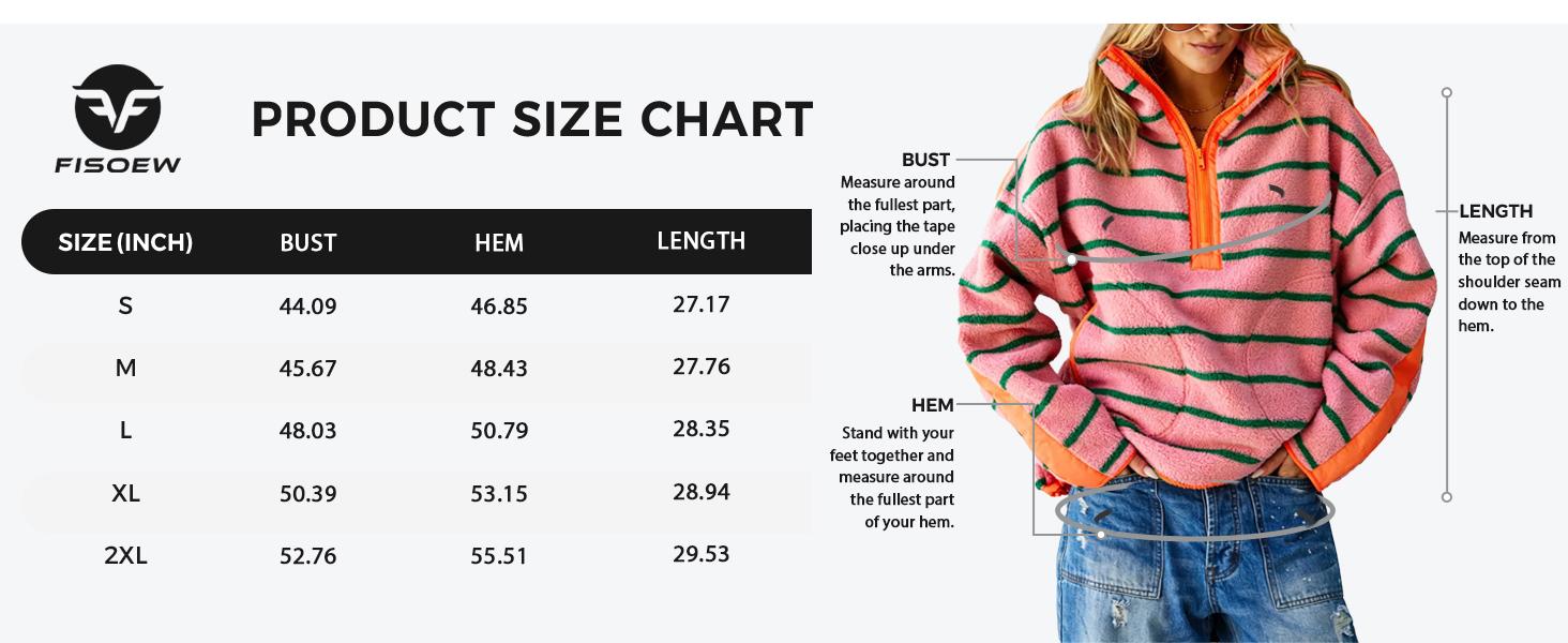 Fisoew Women's Retro Teddy Fleece Sweatshirt, Light Baggy Half-Zip Oversized Collar, Long Sleeve, Contrast Color-Block Cuff, Kangaroo Pocket, Comfortable Casual Pullover Top (Womenswear Fashion Clothes for Women, Street Style), Colorful
