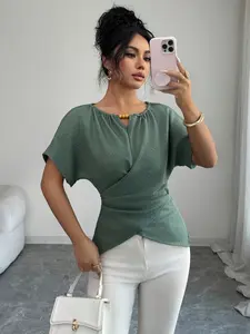 Women's Summer New Halter Backless Blouse, Sexy Button Front Top, Minimalist Fitted Short Strap, Island Vacation Style