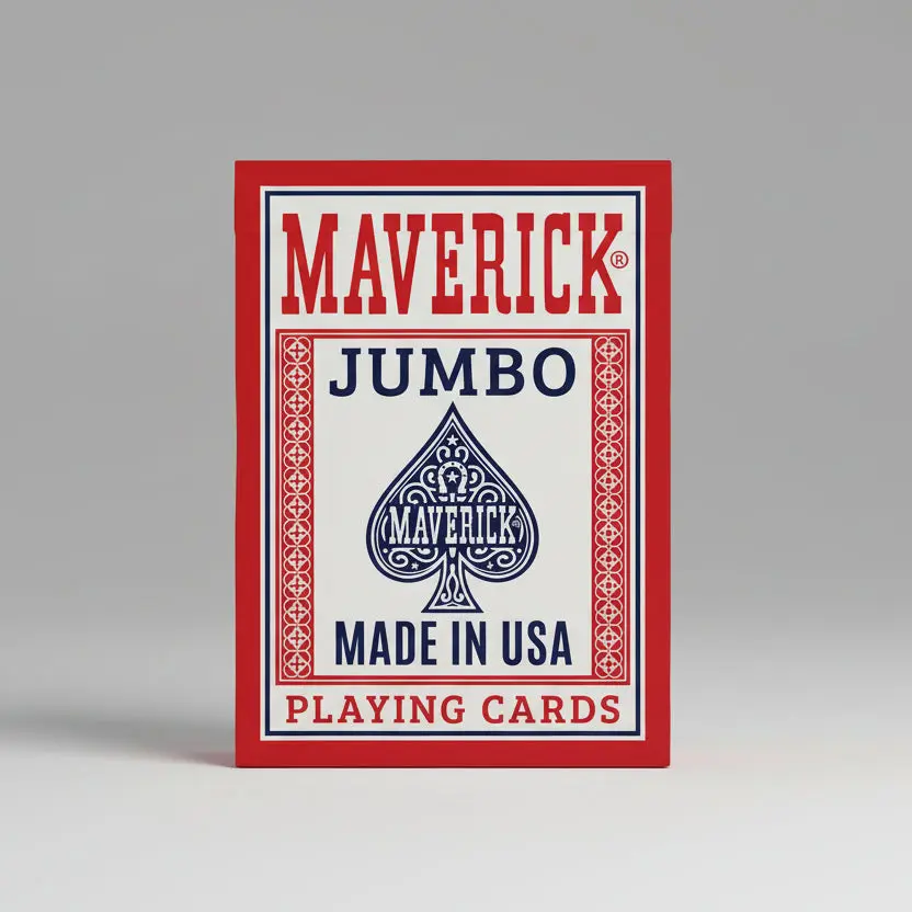 Maverick Playing Cards Deck - Jumbo Index, Made in USA, Red or Blue - Cardgame for Parties, Playingcards, Cards Games Deck, Game Party Cards