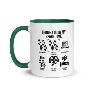 Watch Collector Ceramic Coffee Mug, Horologist Funny Drinkware, Vintage Timepiece Lover Gift, Mechanical Wristwatch Enthusiast Cup, Unique Gift for Men Women, Easily Distracted By Watches Themed Spare Time Horology Drinkware