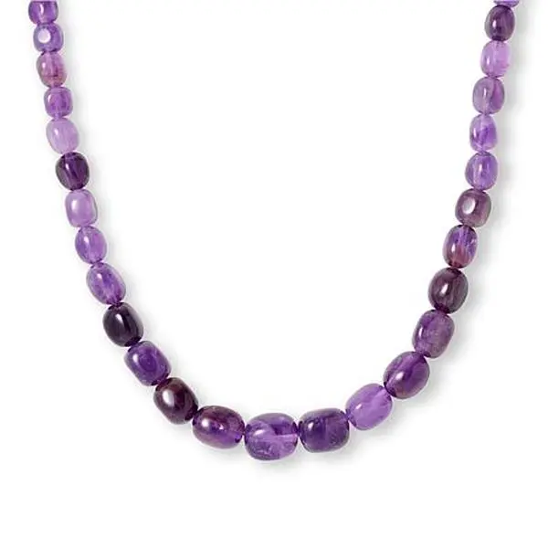 Mine Finds by Jay King 18" Amethyst Sterling Silver Graduated Bead Necklace