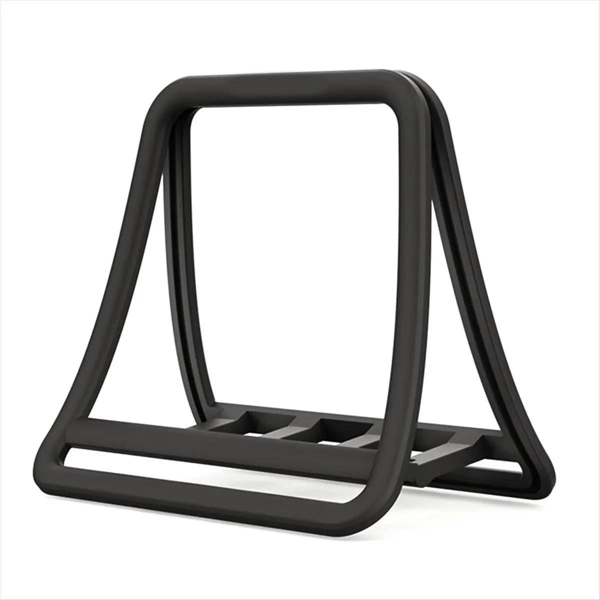 1 Adjustable Vertical Laptop & Tablet Stand - Multi-Device Fit, Durable Stable Desk Storage Rack, Airflow Boost, Black for Home Office Desks