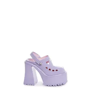 Girly Cues Platform Clogs - Lavender