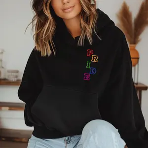 Pride Embroidered Rainbow Sweatshirt, Lgbt Shirt, Transgender Shirts, LGBTQ Friendly Sweater, LGBT Support Hoodie, LGBT Gift