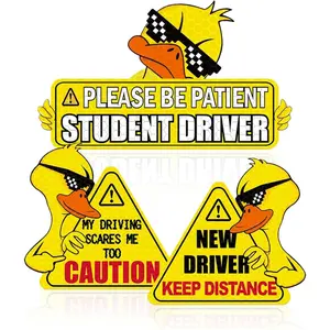 Cute Duck Design Reflective Student Driver Sticker, 1 Count Magnetic Cars Bumper New Driver Reflective Sign, Automotive Exterior Accessories for Bright Road Safety Signs, Car Decorative Sticker