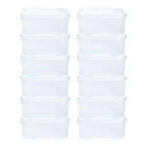 REGALWOVEN 12 Pack Food Storage Containers with Lids, Plastic Meal Prep Food Containers, Leakproof Reusable Lunch Box for Freezer 22 oz Transparent