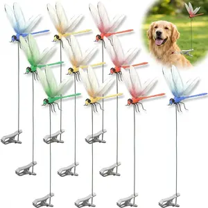 12 Pcs 3D Dragonfly Clips, Outdoor Garden Decor for Patio Yard Plants, Waterproof Flower Pot Stakes Spring Home Decor