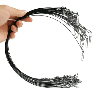Fishing Wire Leaders for Saltwater: 30pcs Stainless Steel Line Leaders Nylon-Coated 19" - 100 LB High Strength Wire Rig for Shark Barracuda Pike Fishing