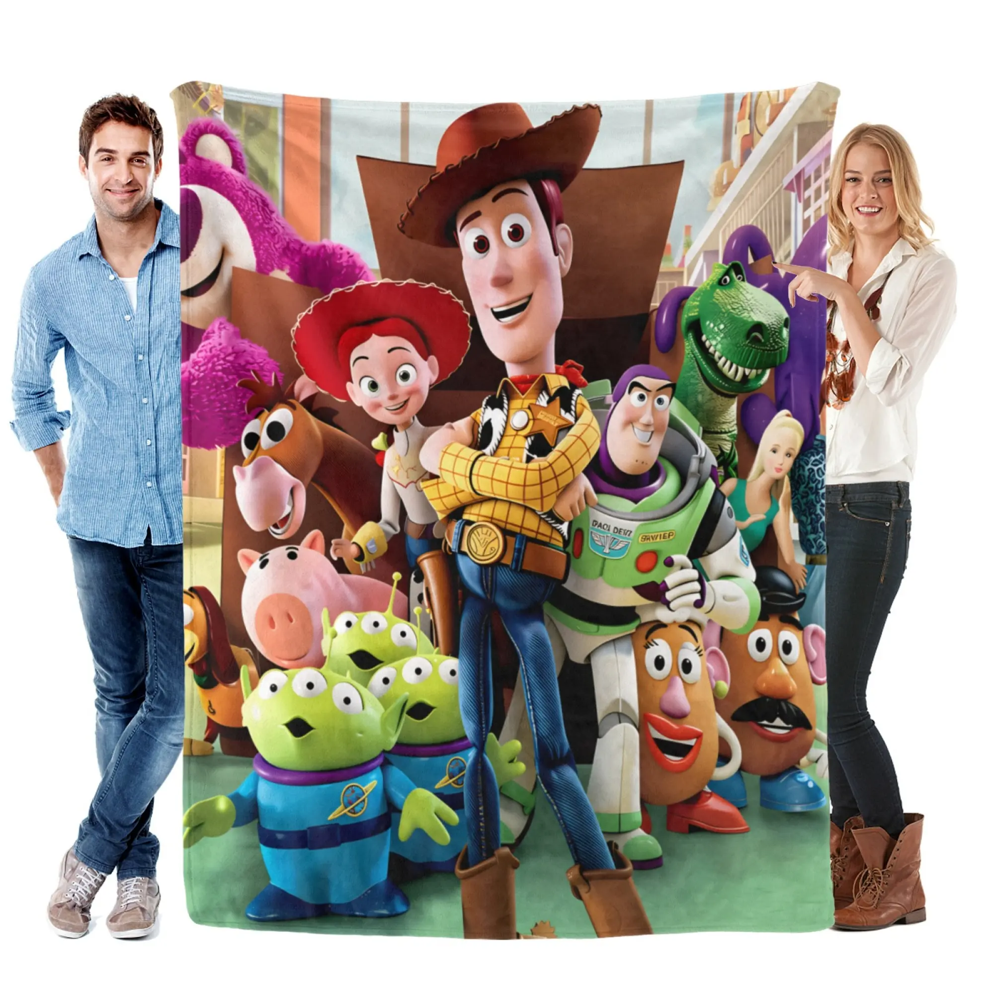 Disney Toy Story Super Soft Warm Fleece Bedroom Blanket - Cartoon Pattern Cozy Blanket Throw, Decorative Bedroom Bedding for Kids' Room, Cartoon Pattern Blanket