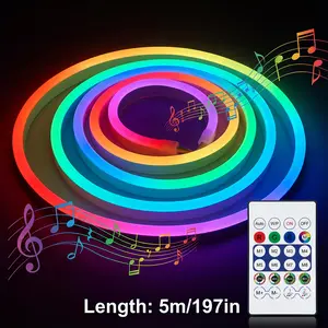 Motionics RGBIC LED Smart Neon Strip - USB-Powered Flexible Rope Light with App & Remote Control, Adjustable Brightness LED, RGB Colorful Lights, Multiple Lengths for Indoor Room & Living Room Decor