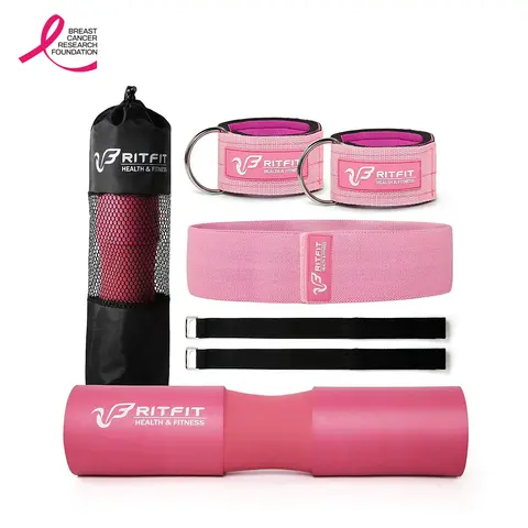RITFIT 7-Pack Barbell Squat Pad - Home Gym Kit, Gym Stuff, Anti-Skid Exercise Machine Attachments with Fast Bar Setup, Quick-Slip Design, Easy Install, Matte Finish for Sweat Grip, Secure Hold Band, Resistance Accessory, Reduce Risks & Injuries