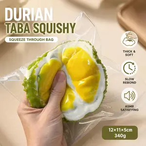 Durian Taba Squishy 340g, Slow Rebound ASMR Fidget Toy, Thick Heavy Stress Relief Squishy Toy, Realistic Durian Squeeze Through Bag