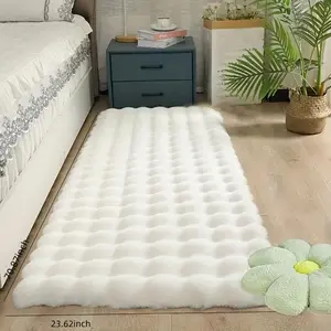 Artificial Rabbit Hair Carpet, 1 Count Fluffy Soft Warm Comfortable Large Area Rug, Non-slip Floor Mat for Home Living Room Bedroom Hotel