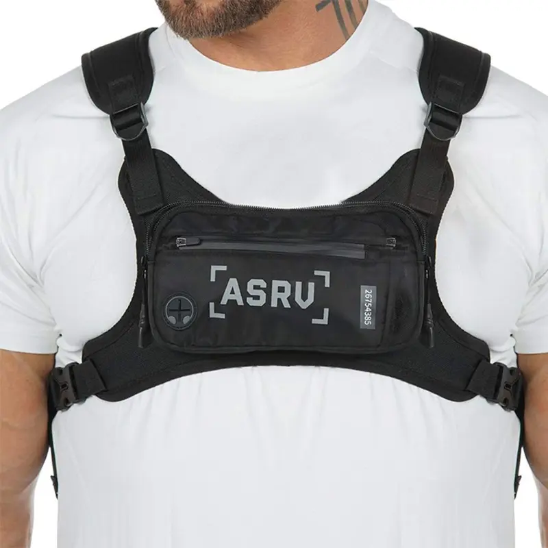 BIGWIG Unisex 20L Reflective Chest Bag - 22x14 cm Chest, Adjustable Tactical Vest Activewear Pack, Soft Shell, Lightweight, Headphone Hole, Practical Pockets for Hikers, Hiking, Athletic Casual Use