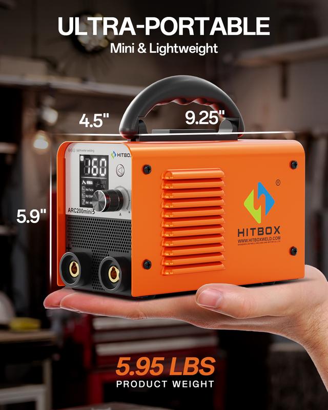 ARC200mini3 HITBOX 2-IN-1 Perfect Stick Welder 160A MMA/Lift Tig Portable Handheld with LCD Display & Anti-Stick Technology for Beginners welder  machine