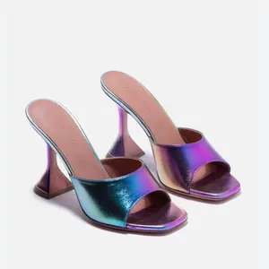Amina Muaddi Lupita Iridescent Mules Size 39
