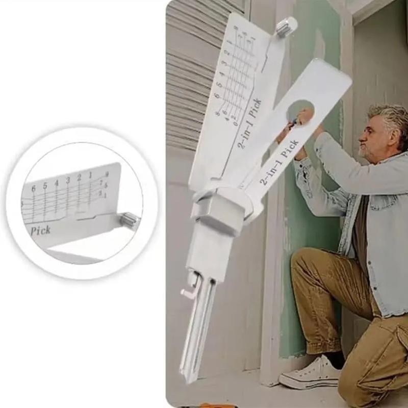 2-in-1 Stainless Steel Key Decoder - Precision Hook Pick Kit| Portable O-ring & Lock Repair Tool