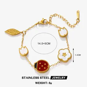 Lady bug stainless steel bracelet