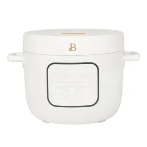 Beautiful 14-Cup Cooked, 6-Cups Uncooked Electric Rice and Grain Cooker, EverGood Ceramic Nonstick Coating, White Icing by Drew Barrymore