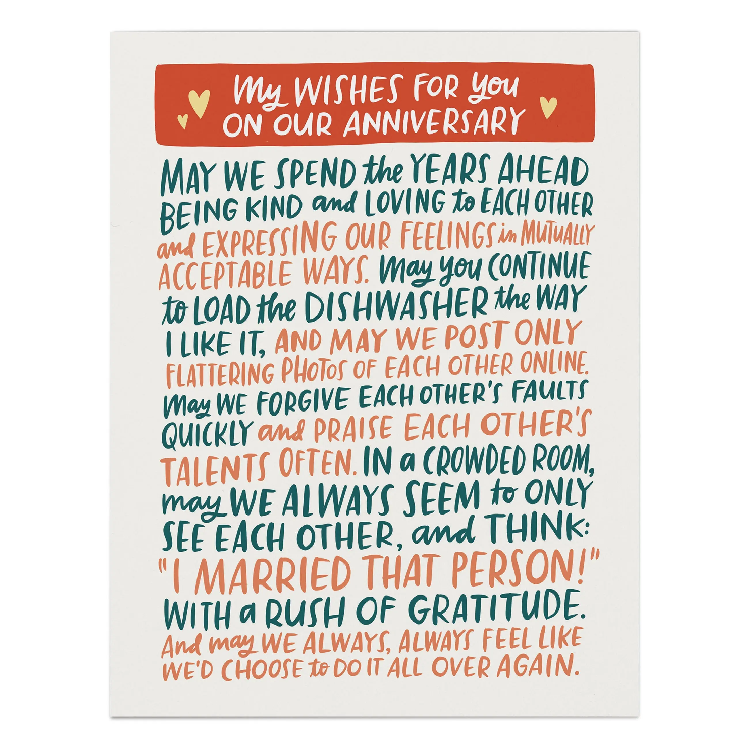 Wishes for You Anniversary Card