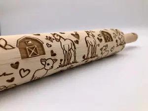 Embossed Baby Farm Animals Rolling Pin –Bakers & Potters
