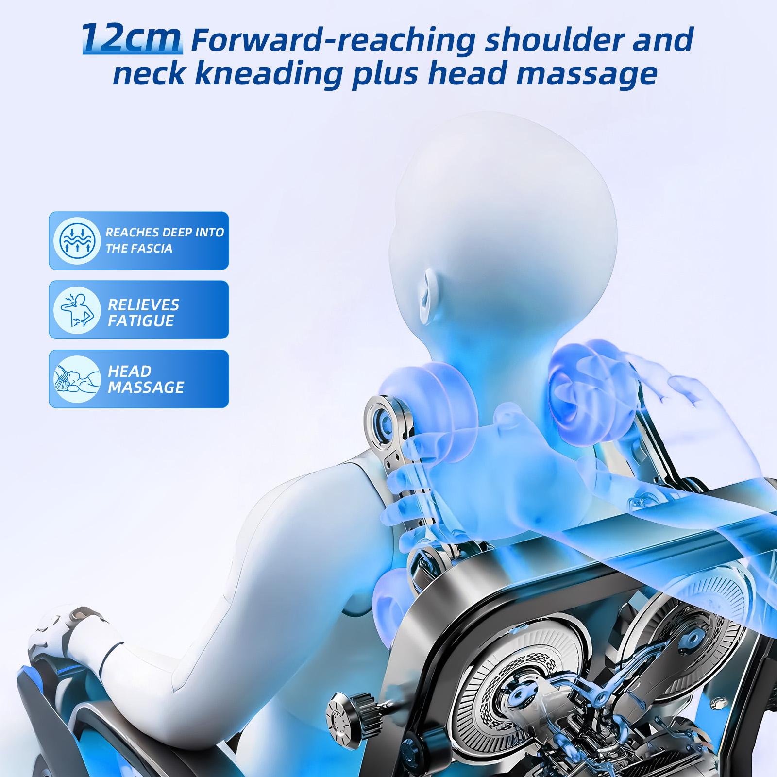 4D Full Body Massage Chair, Zero Gravity SL-Type Rail Shiatsu Massage Chair, with core heating function, body scanning function, deep yoga stretching, airbags, heating function, foot rollers, and high-end touchscreen. Bluetooth Gift