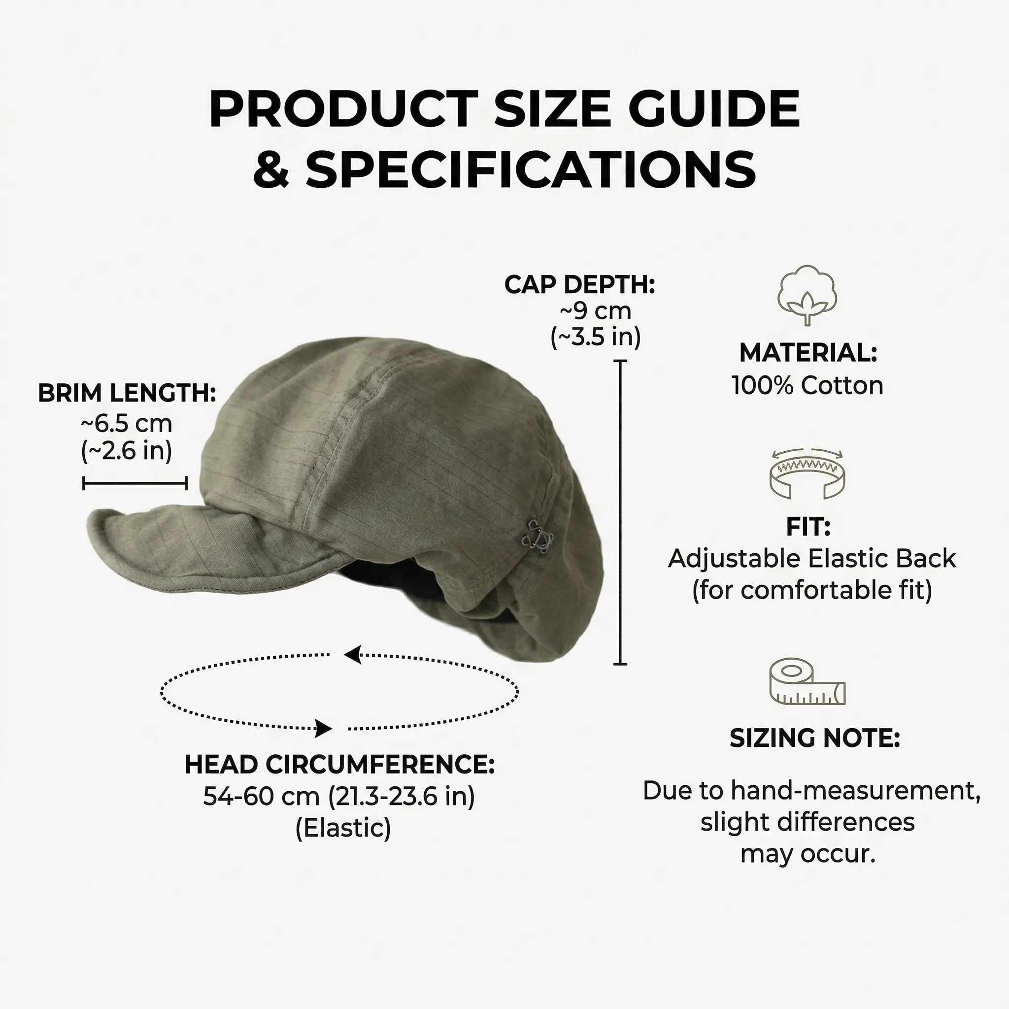 BIGWIG Retro Artistic Cotton Beret - Soft, Plain, Large, Slouchy